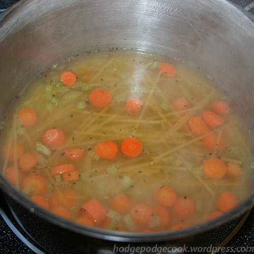 Boil 'em, mash 'em...wait, there's no potatoes in this soup. Nevermind.